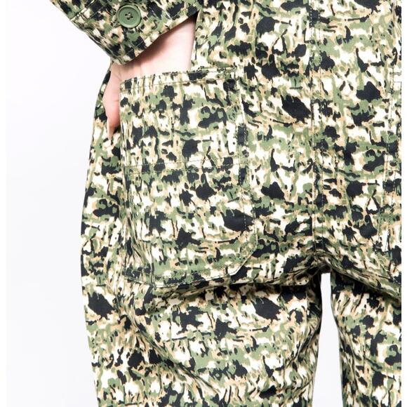 Wild Fang x BP Olive Beige Reptile Utility Oversized Coverall Jumpsuit NWT XXS - Picture 4 of 10